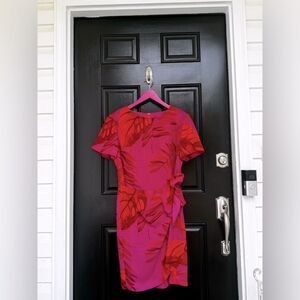 Vintage Faux Wrap Pink Dress